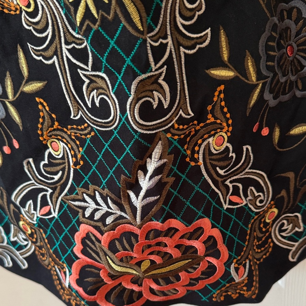 Moulinette Soeurs Black Dress with Colorful Floral Patterns - Picture 3 of 3